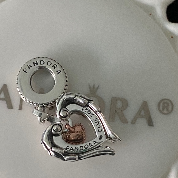 2021 Pandora Club Charm Angel Wings & Heart - Picture 7 of 7
